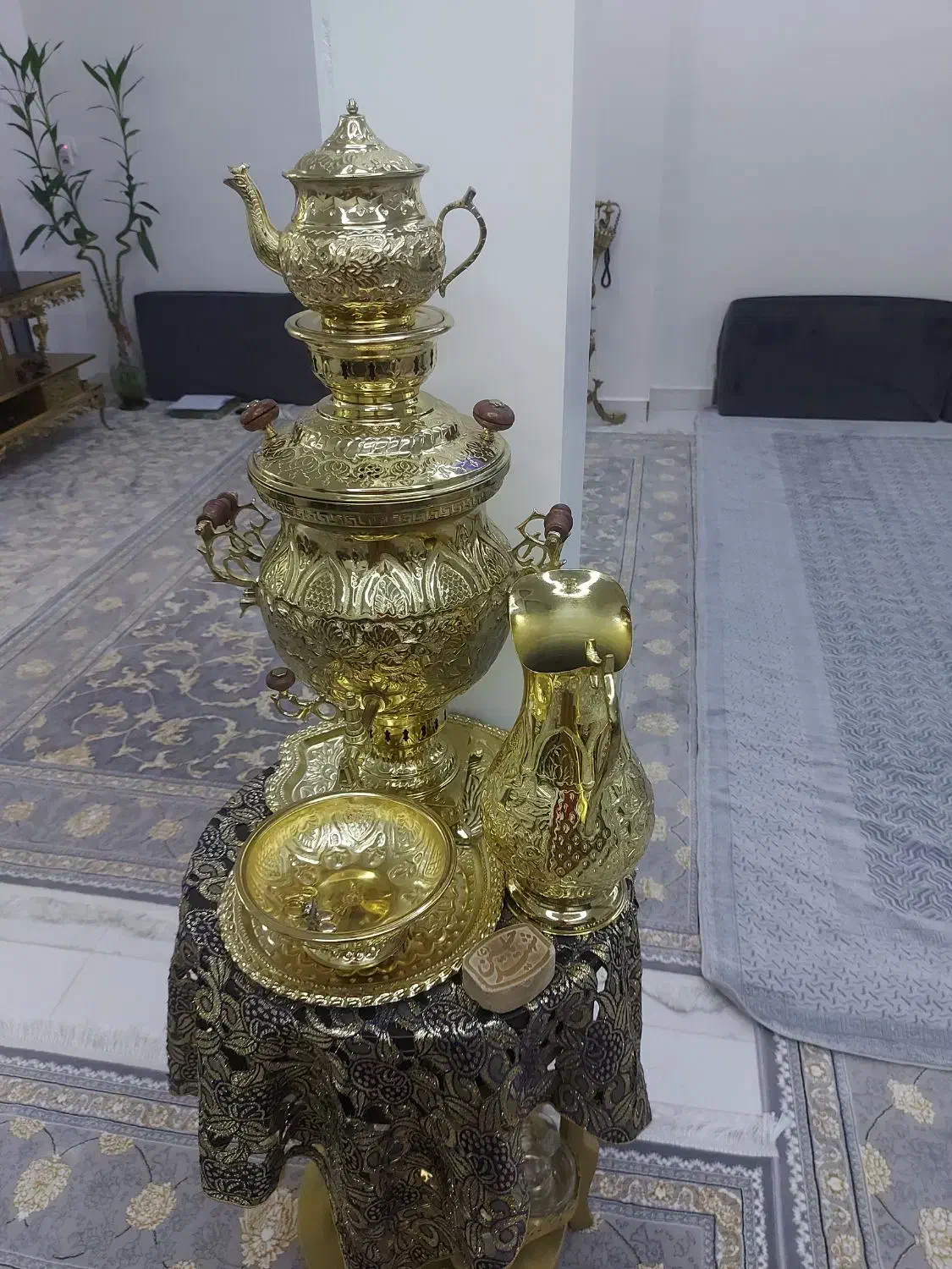 سماور گازی آبکاری طلایی|سماور، چای‌ساز، قهوه‌ساز|تهران, یافت آباد جنوبی|دیوار