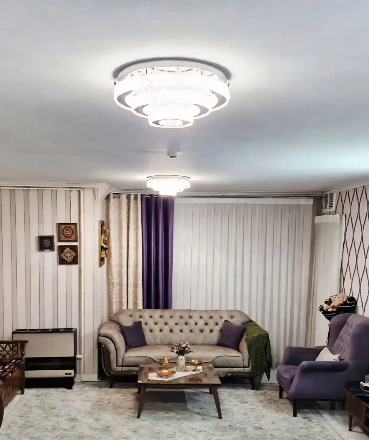 لوستر سقفی مدرن گرد سه حلقه ای(۳ عدد)|لوستر و چراغ آویز|همدان, |دیوار