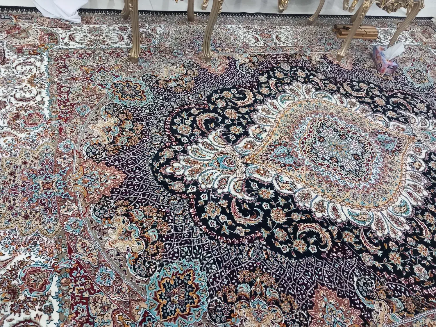 ۲ تخته فرش ۱۲ متری دستباف گونه کاشان|فرش|گنبد کاووس, |دیوار