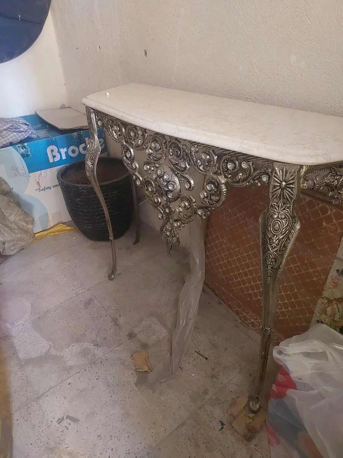 آینه شمعدان برنجی روکش نقره ای|آینه|فردیس, فردیس|دیوار