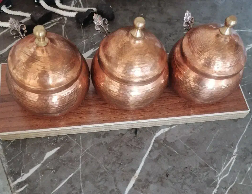 جا ادویه ای 3تکه مسی|ظروف نگهدارنده، پلاستیکی، یکبارمصرف|شیراز, سلطان آباد|دیوار