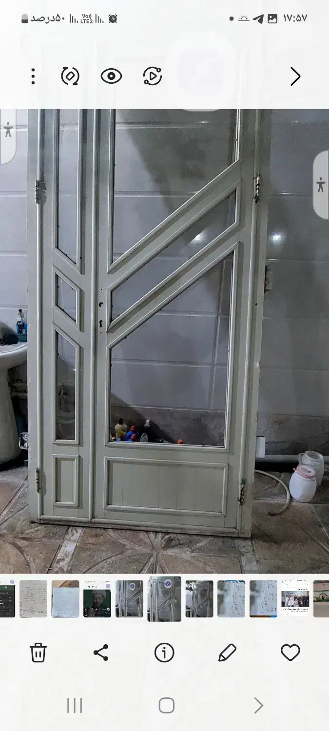 درب المینیوم خیلی تمیز درحد نو رنگ کرم|مصالح و تجهیزات ساختمان|مشهد, چهنو|دیوار