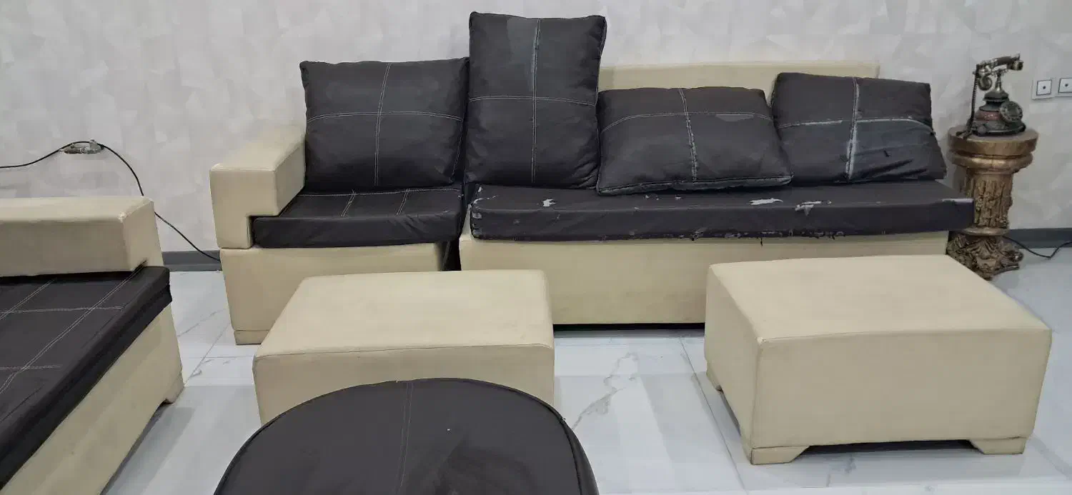 مبل ۷ نفره کارکرده|مبلمان خانگی و میز عسلی|صدرا-فارس, فاز ۱|دیوار