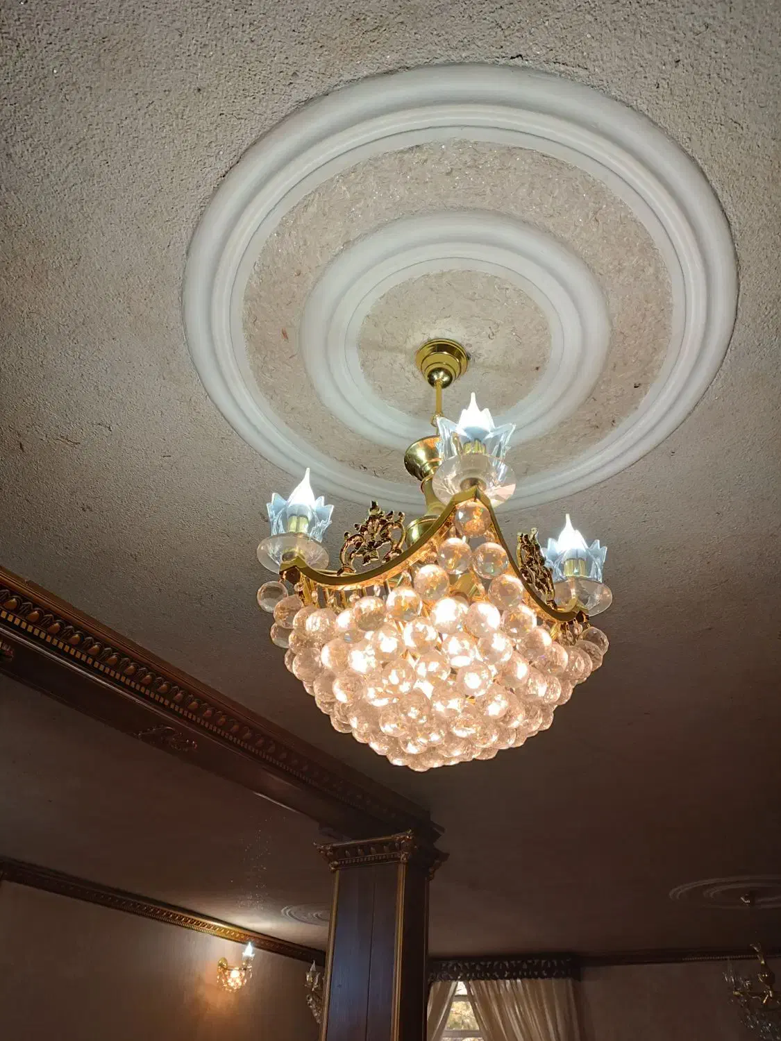 لوستر 8شعله برنز ‌|لوستر و چراغ آویز|آبیک, |دیوار