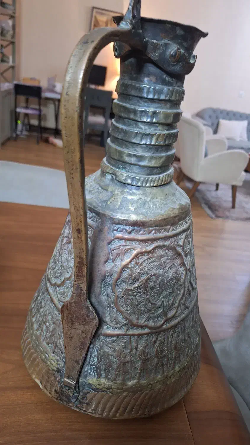 ابریق عتیقه قلم زنی دوره صفویه|کلکسیون اشیاء عتیقه|تهران, دروس|دیوار