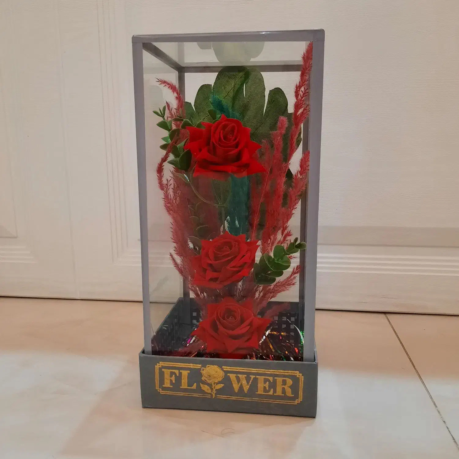 باکس گل شیشه ای مصنوعی مناسب هدیه|گل مصنوعی|رباطکریم, رباطکریم|دیوار