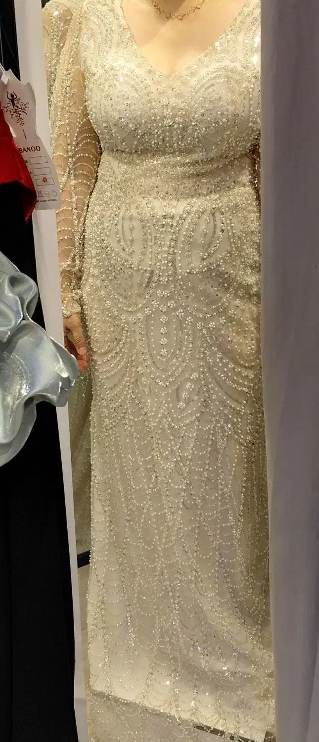 لباس مجلسی تمام سنگ و مروارید دوزی|لباس|ری, فیروزآباد|دیوار