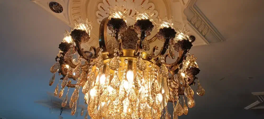 لوستر 16شعله برنجی|لوستر و چراغ آویز|اصفهان, طاحونه|دیوار