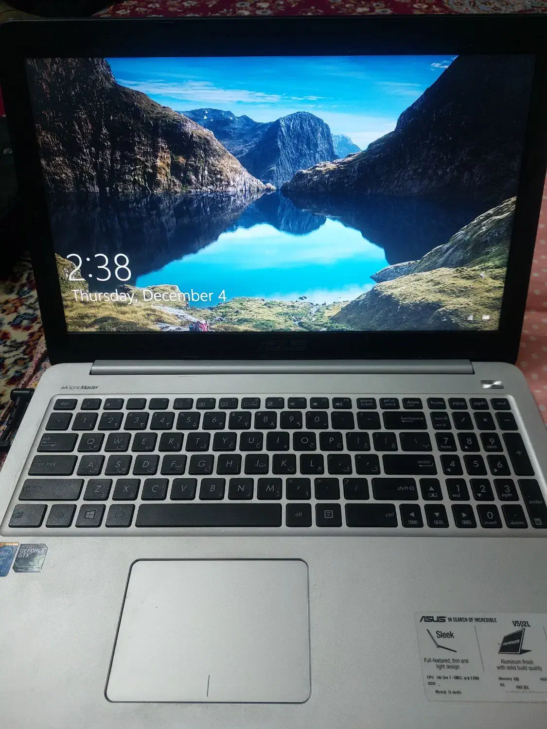 لپ تاپ asus v502|رایانه همراه|شیراز, هفت تنان|دیوار