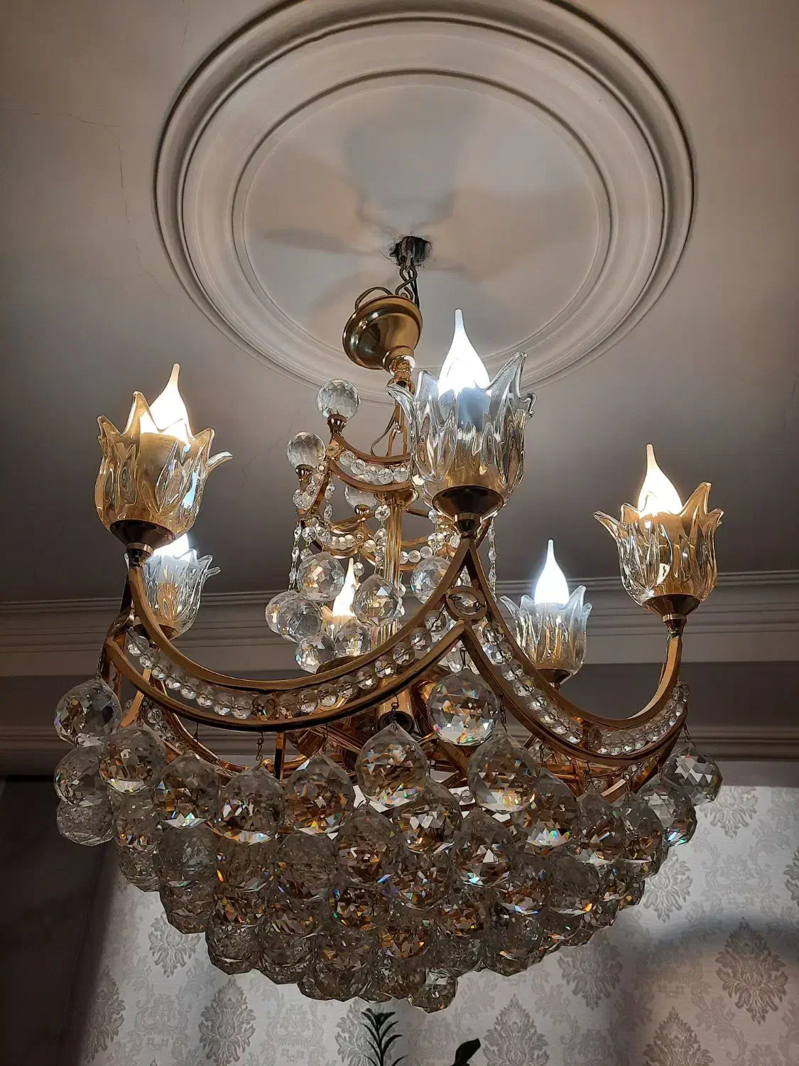 دوعدد لوستر باکریستاهای اتریشی|لوستر و چراغ آویز|تهران, تهرانپارس غربی|دیوار