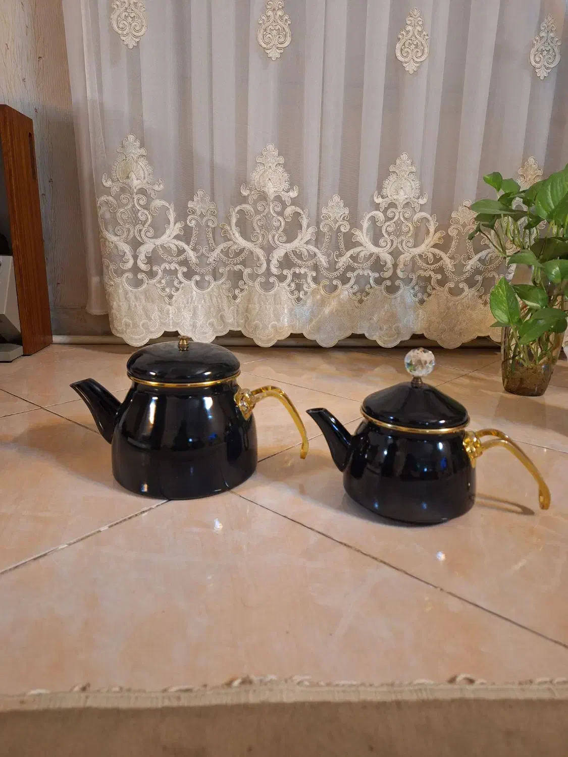 کتری قوری لعابی ترکیه ای کاملا سالم درحد نو|قوری، کتری، قهوهساز دستی|ورامین, ورامین|دیوار