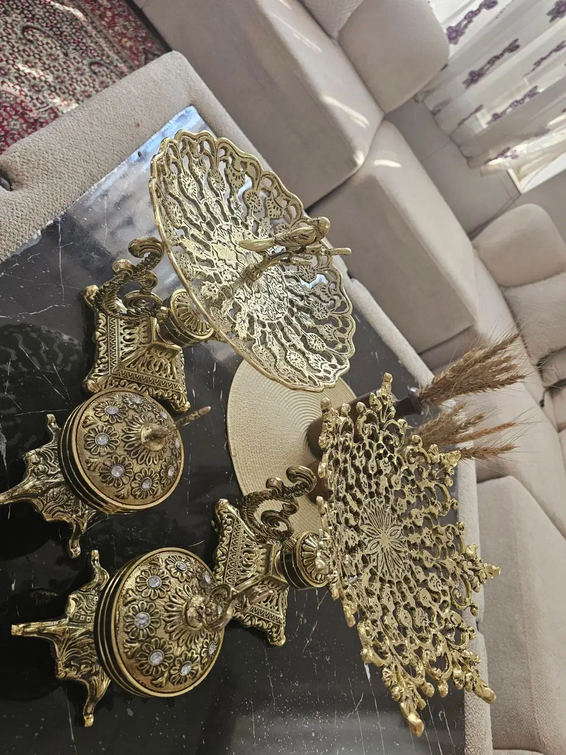 ست آلمینیومی باروکش برنزبسیارشیک وخاص|صنایع دستی و سایر لوازم تزئینی|یزد, |دیوار