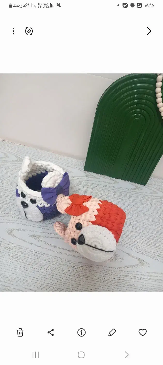 سبد تریکو بافی لوازم جا برسی و جا مدادی|صنایع دستی و سایر لوازم تزئینی|تربت‌حیدریه, بی بی حسنیه|دیوار