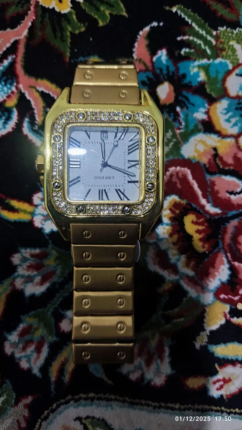 ساعت نگین دار کارتیلر زنانه تقویم دار|ساعت|زرند, |دیوار