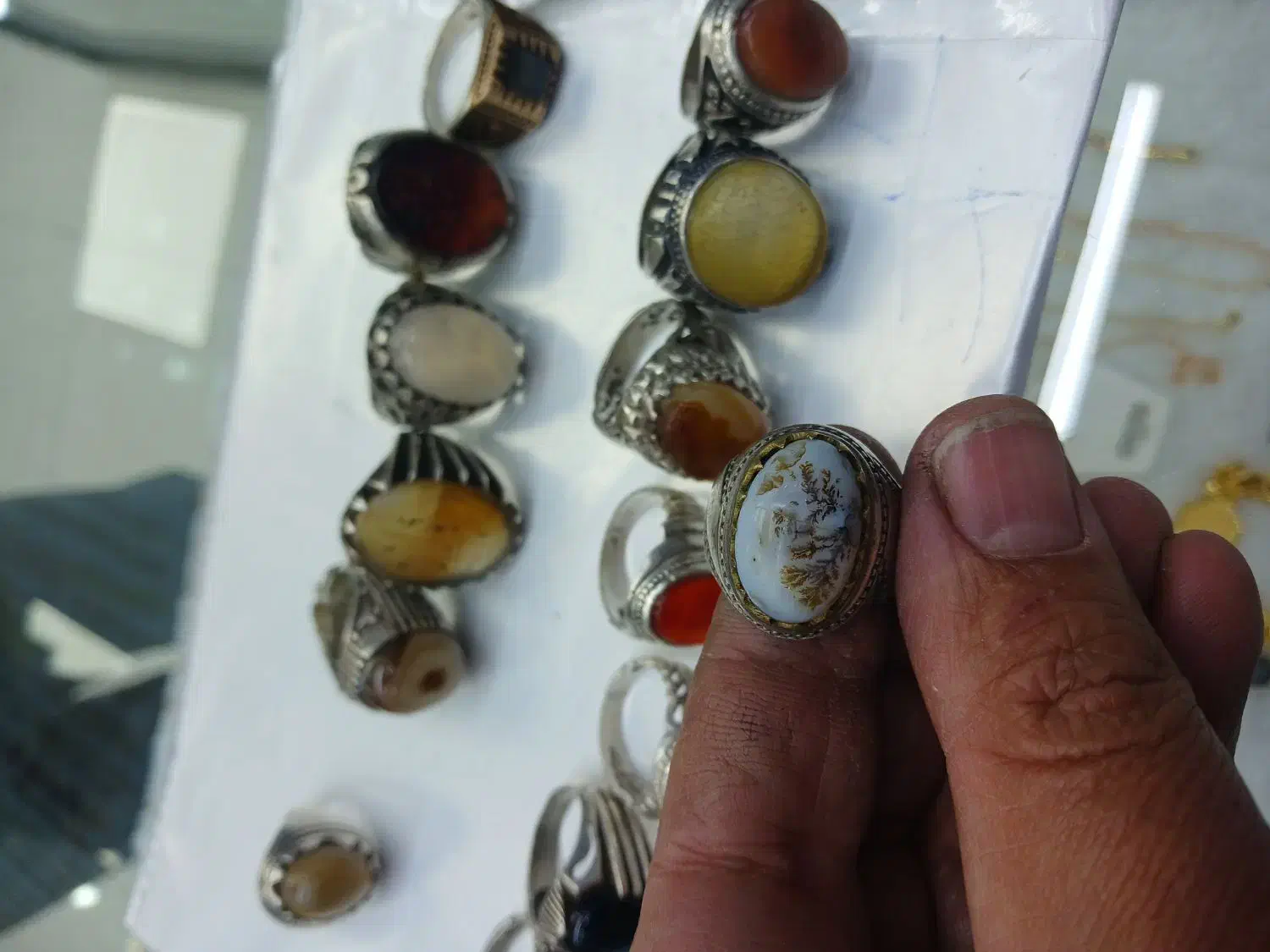 انگشتر نقره عیار ۹۲۵ پانزده عددروی هم گرمی ۲۰۰ت|جواهرات|مهریز, |دیوار