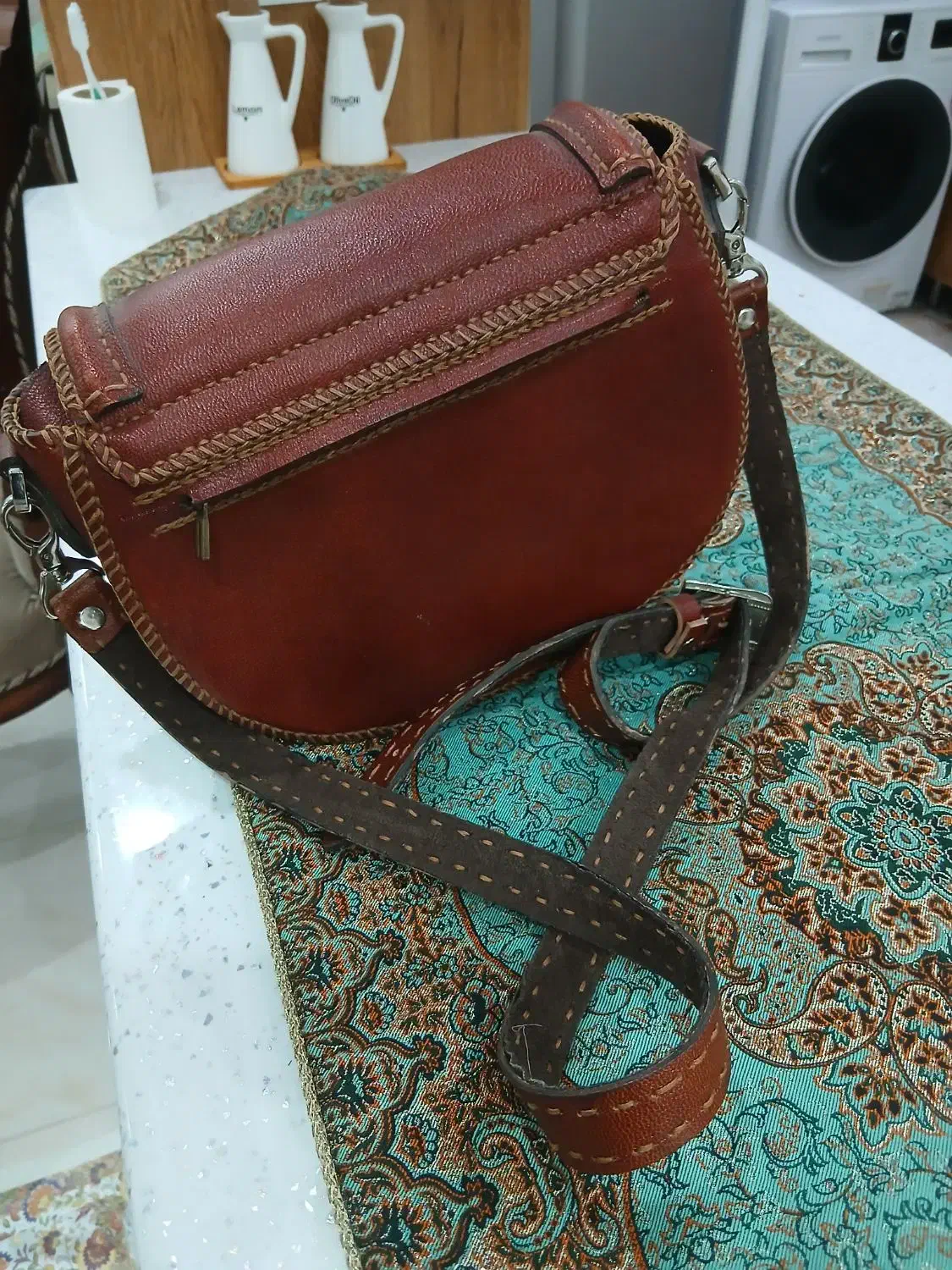 کیف چرم رو دوشی دست دوز|کیف، کفش، کمربند|شیراز, آزادگان|دیوار