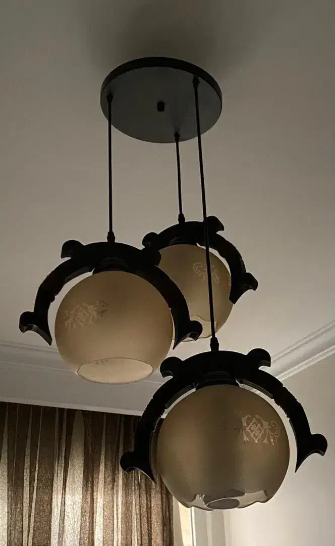 لوستر چوبی|لوستر و چراغ آویز|تهران, شهرک آزمایش|دیوار