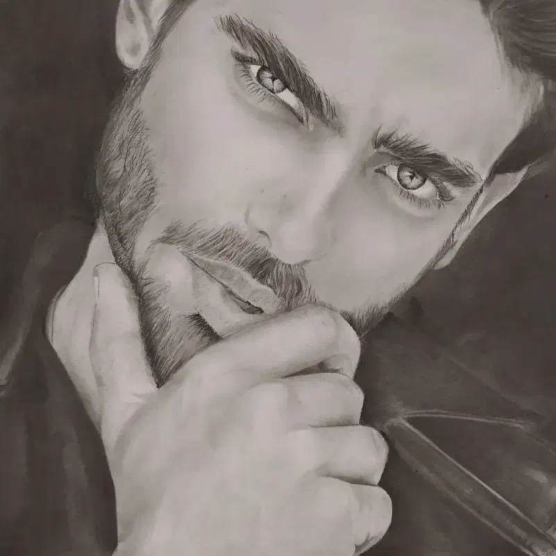 سفارش تابلو چهره سیاه قلم|تابلو، نقاشی، عکس|اصفهان, جاوان|دیوار