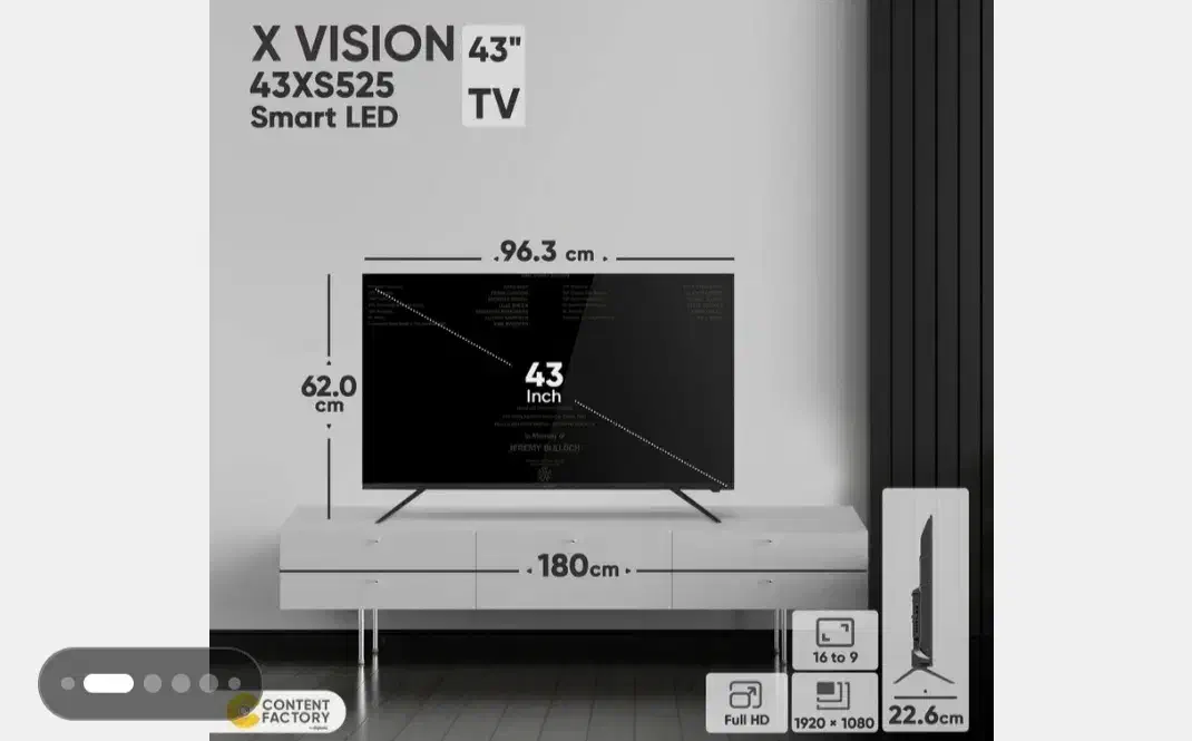 فروش تلویزیون ۴۳اینچ ایکس ویژن در حد نو وسالم|تلویزیون و پروژکتور|آبیک, |دیوار
