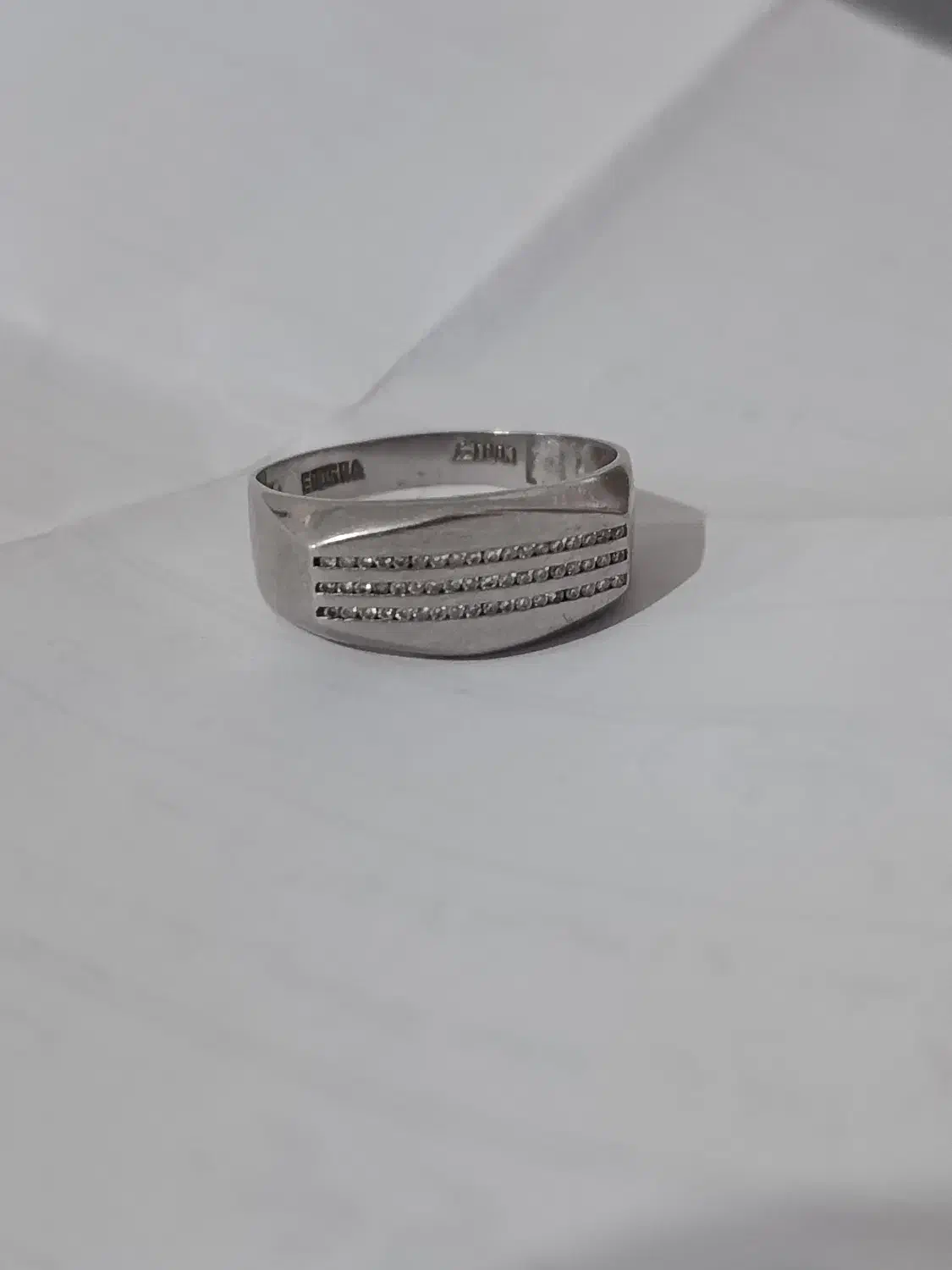 حلقه پلاتین مردانه ( نگین برلیان)|جواهرات|قم, حنیف نژاد|دیوار