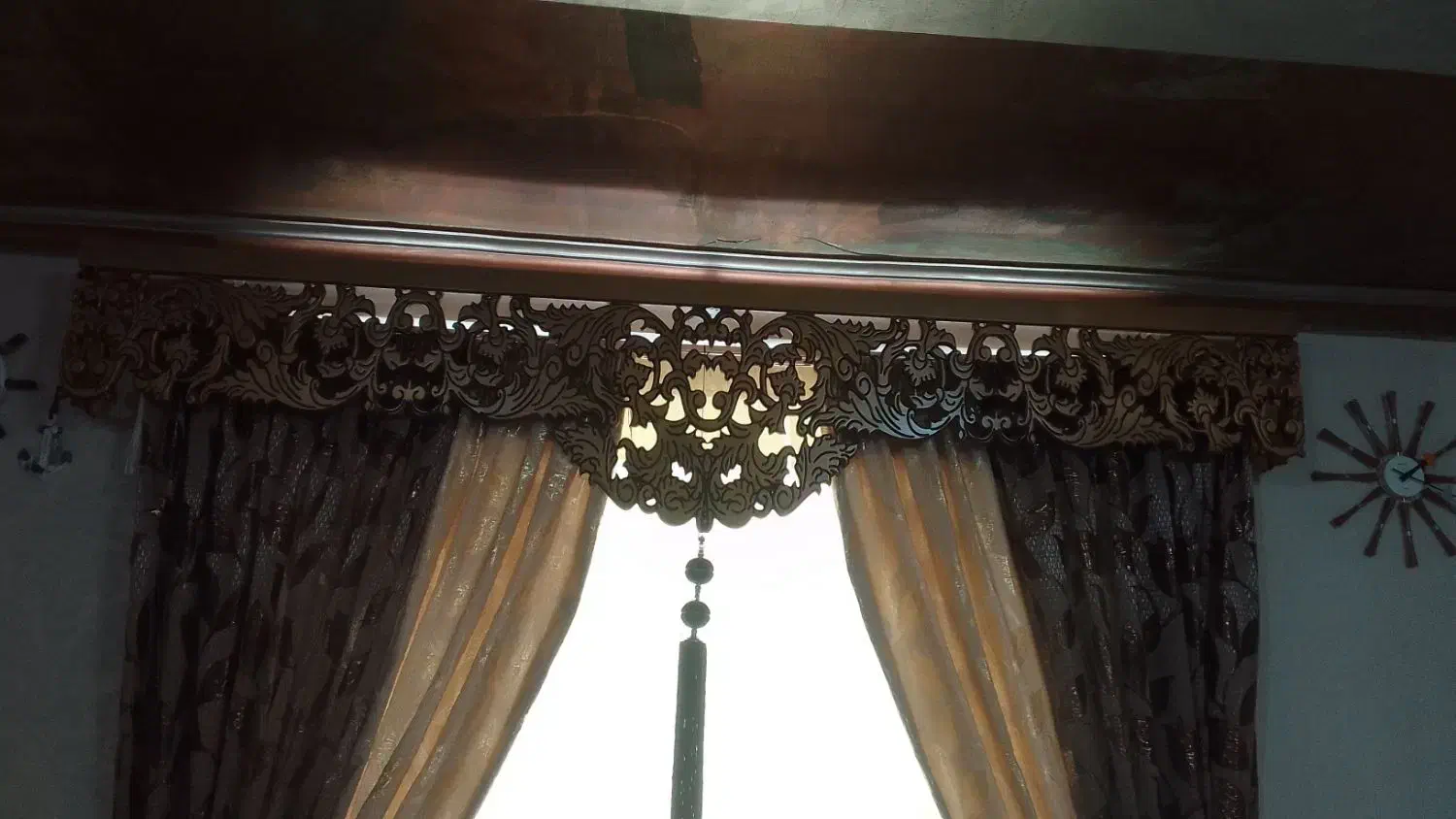 کتیبه چوبی پرده دو عدد|پرده، رانر، رومیزی|قشم, |دیوار