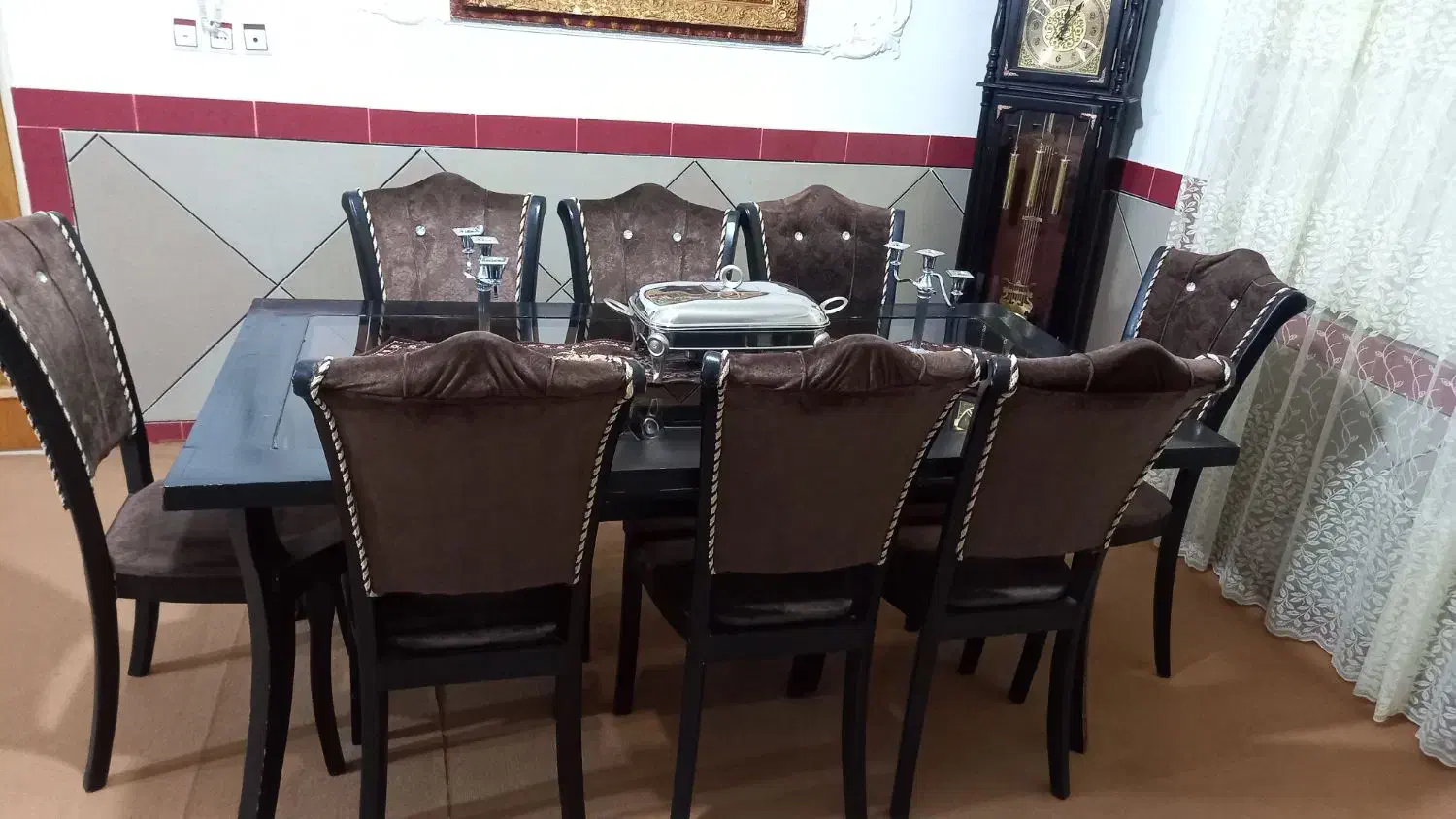 میز غذاخوری ۸ نفره چوبی|میز و صندلی غذاخوری|اسدآباد, |دیوار