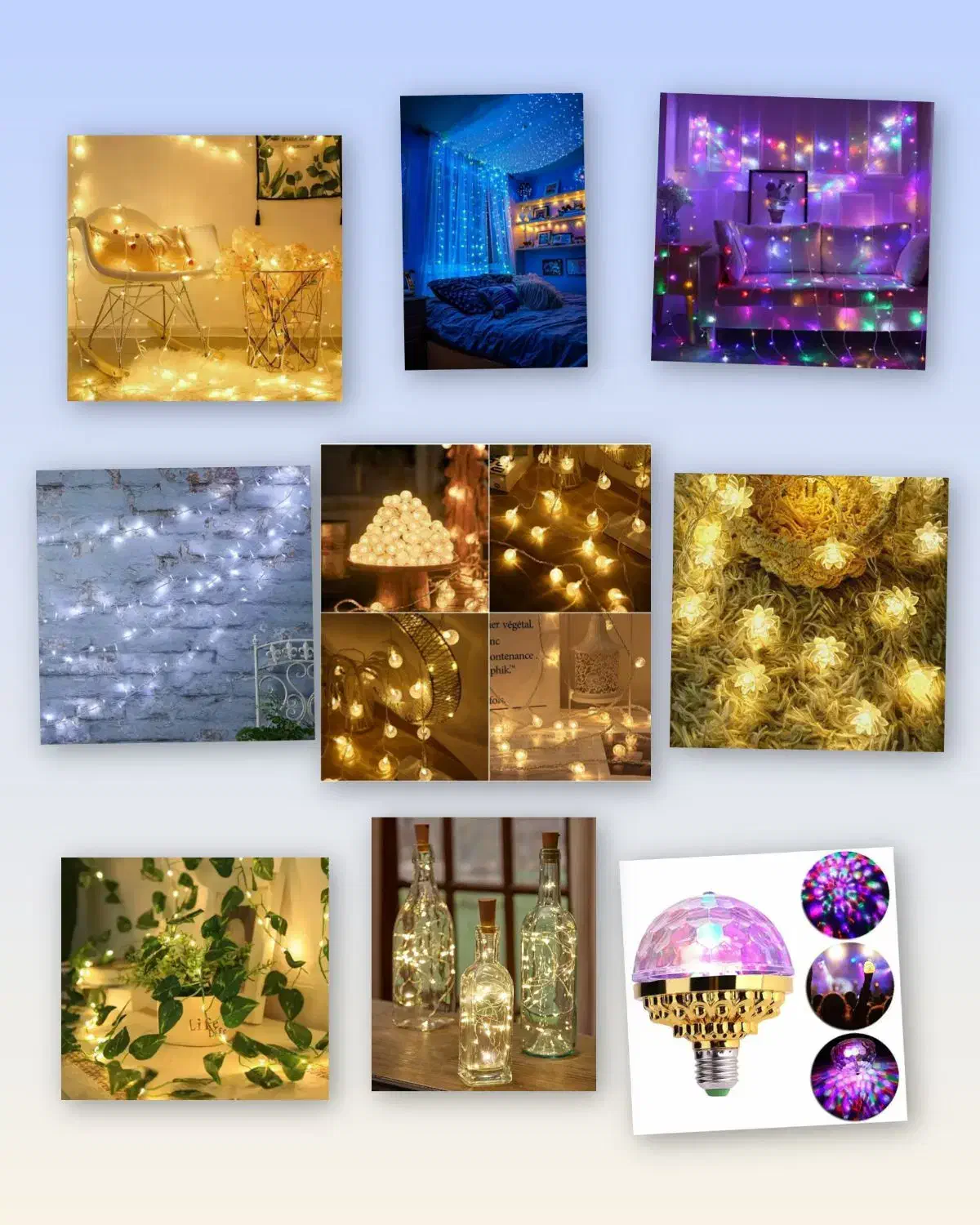 تزئینات نور(ریسه،رقص نور،برگ مصنوعی)|ریسه و چراغ تزئینی|قائن, |دیوار