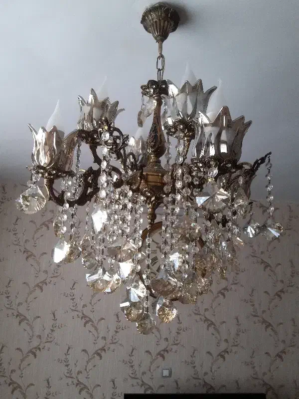 لوستر برنز شامپاینی|لوستر و چراغ آویز|همدان, |دیوار