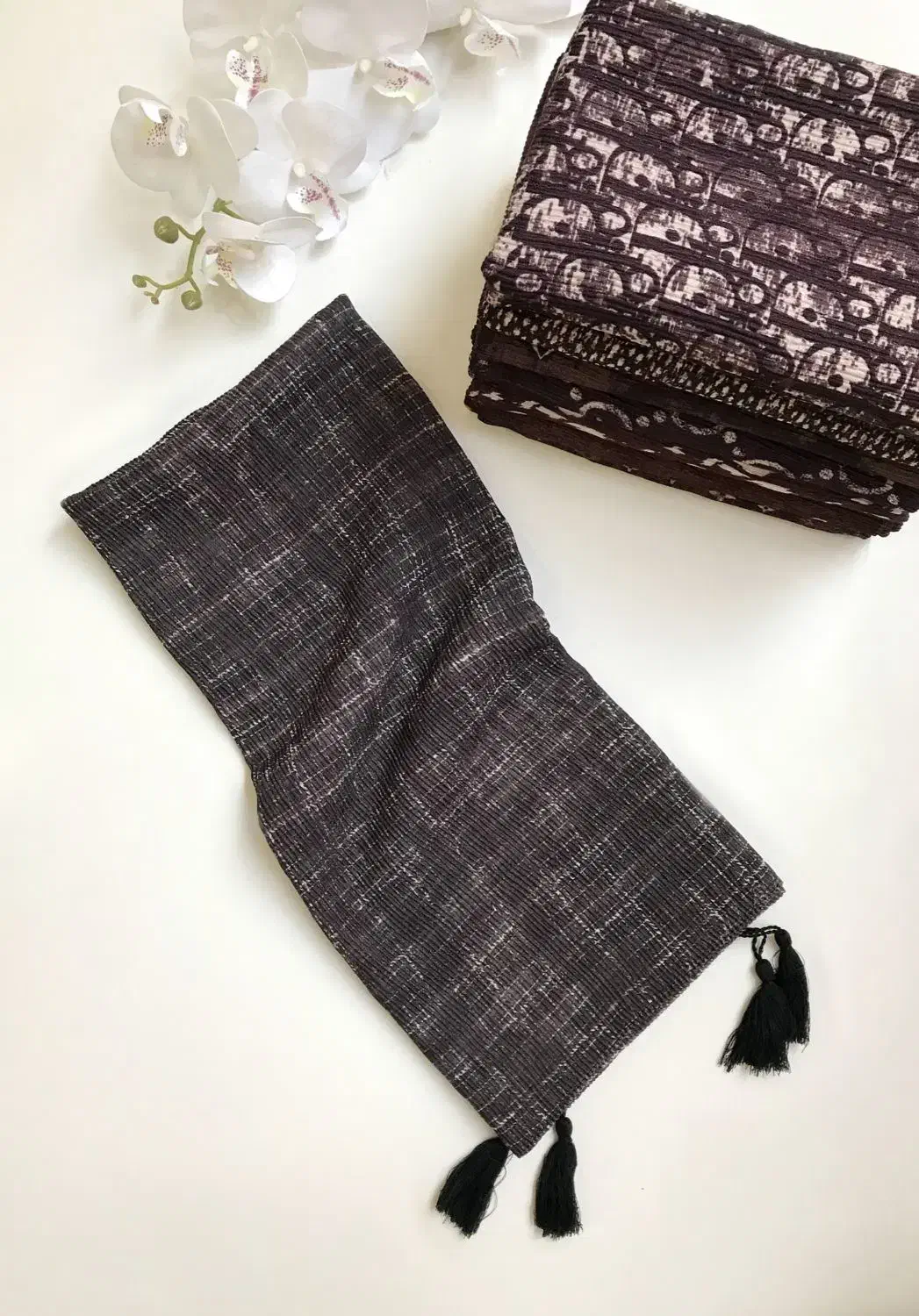 شال پلیسه نخ رنگ موکایی|لباس|کهریزک, |دیوار