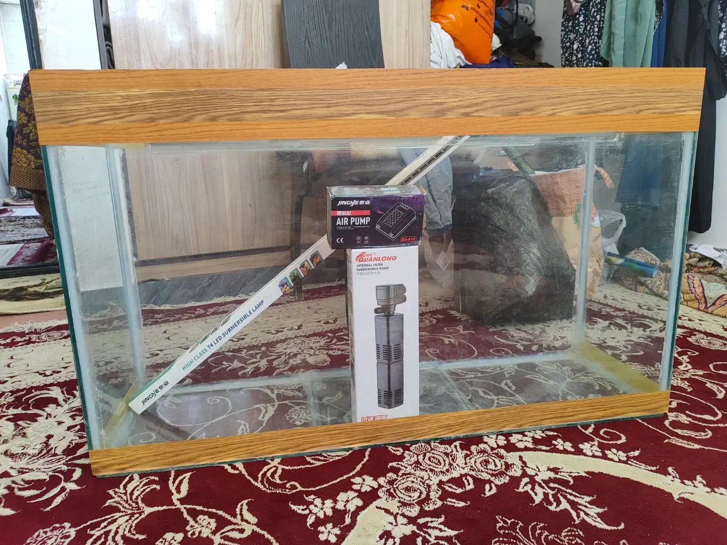 آکواریوم 180لیتر پمپ تصفیه پمپ هوا مهتابی ضد آب نو|ماهی|دامغان, |دیوار