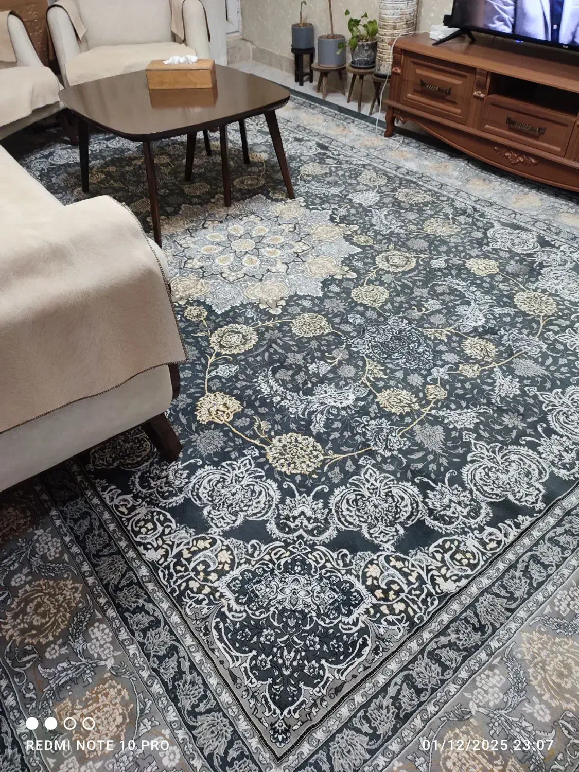 قالی ۱۲ متری دودی طلا کوب|فرش|خرمآباد, |دیوار