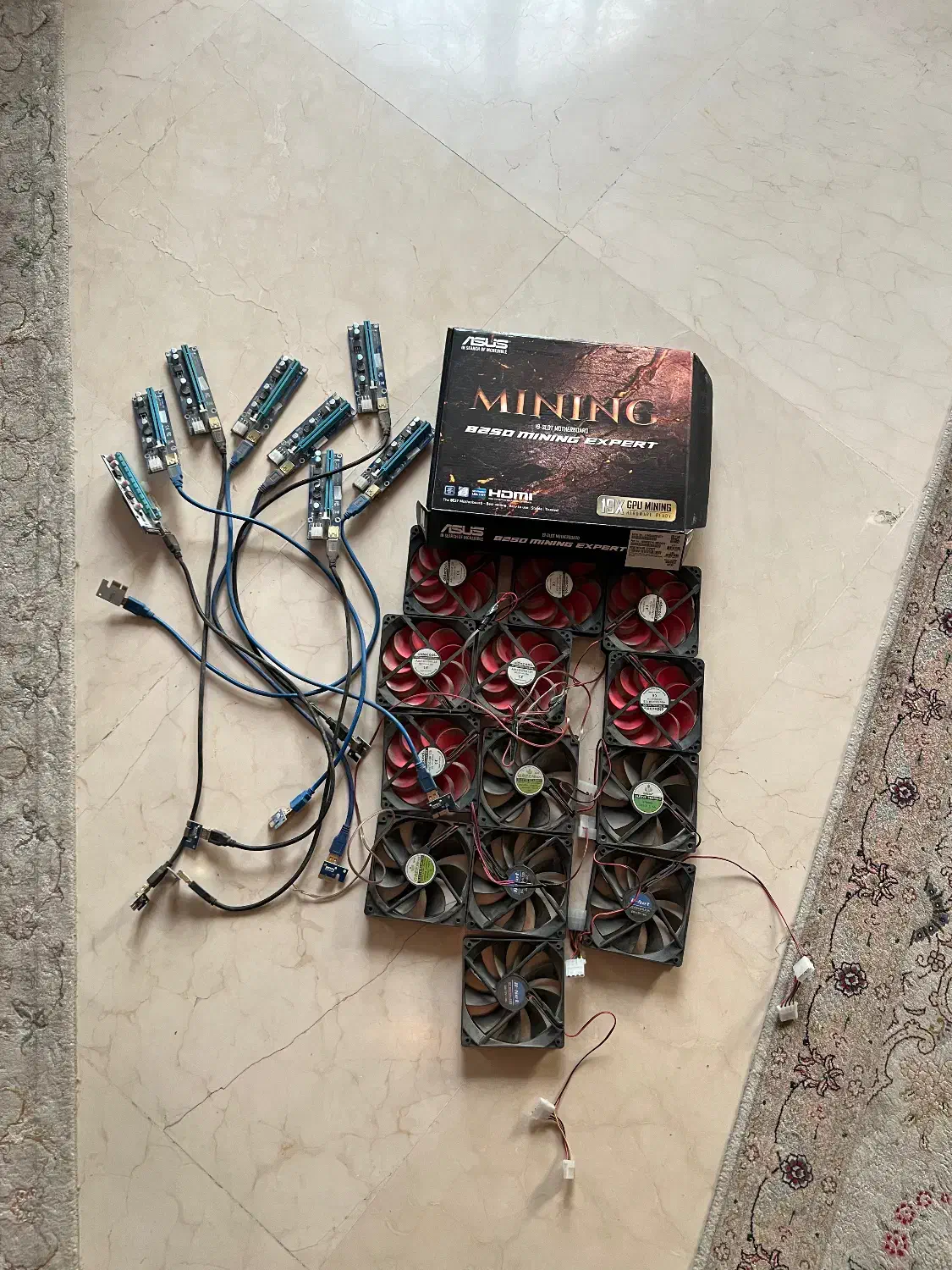 مادربرد بورد Asus b250 فن کابل رایزر رایسر usb|قطعات و لوازم جانبی رایانه|تهران, سعادت‌آباد|دیوار