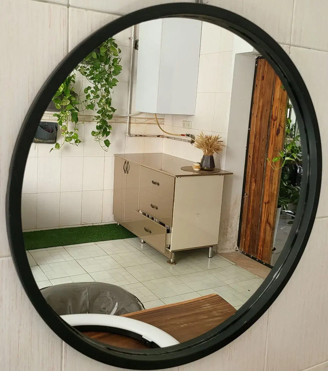 آینه گرد فریم فلز آینه قدی|آینه|شیراز, قصرالدشت|دیوار