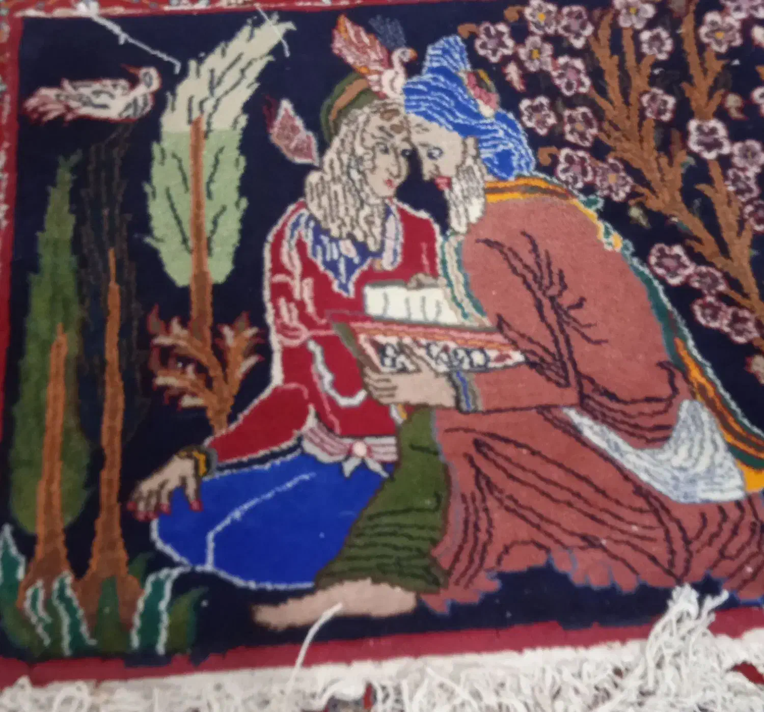 تابلو فرش دست بافت لیلی مجنون|تابلو فرش|اسفراین, |دیوار