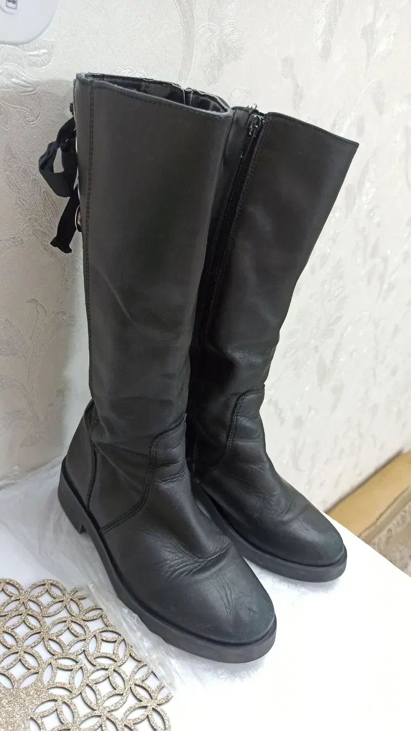 بوت بلند زارا ZARA دخترانه سایز 32|کیف، کفش، کمربند|قم, گلزار|دیوار