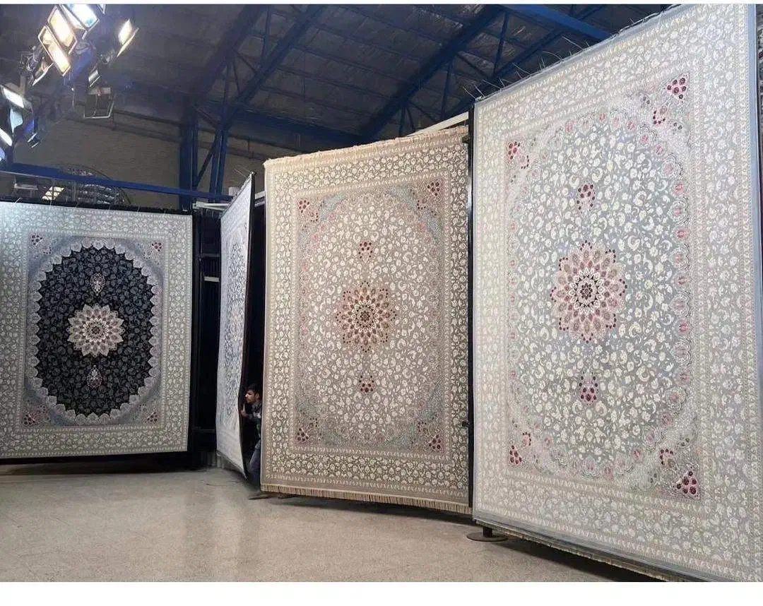 فرش کلاریس ابریشم نما/4500تراکم نگین مشهد اصل|فرش|شیراز, لاله|دیوار