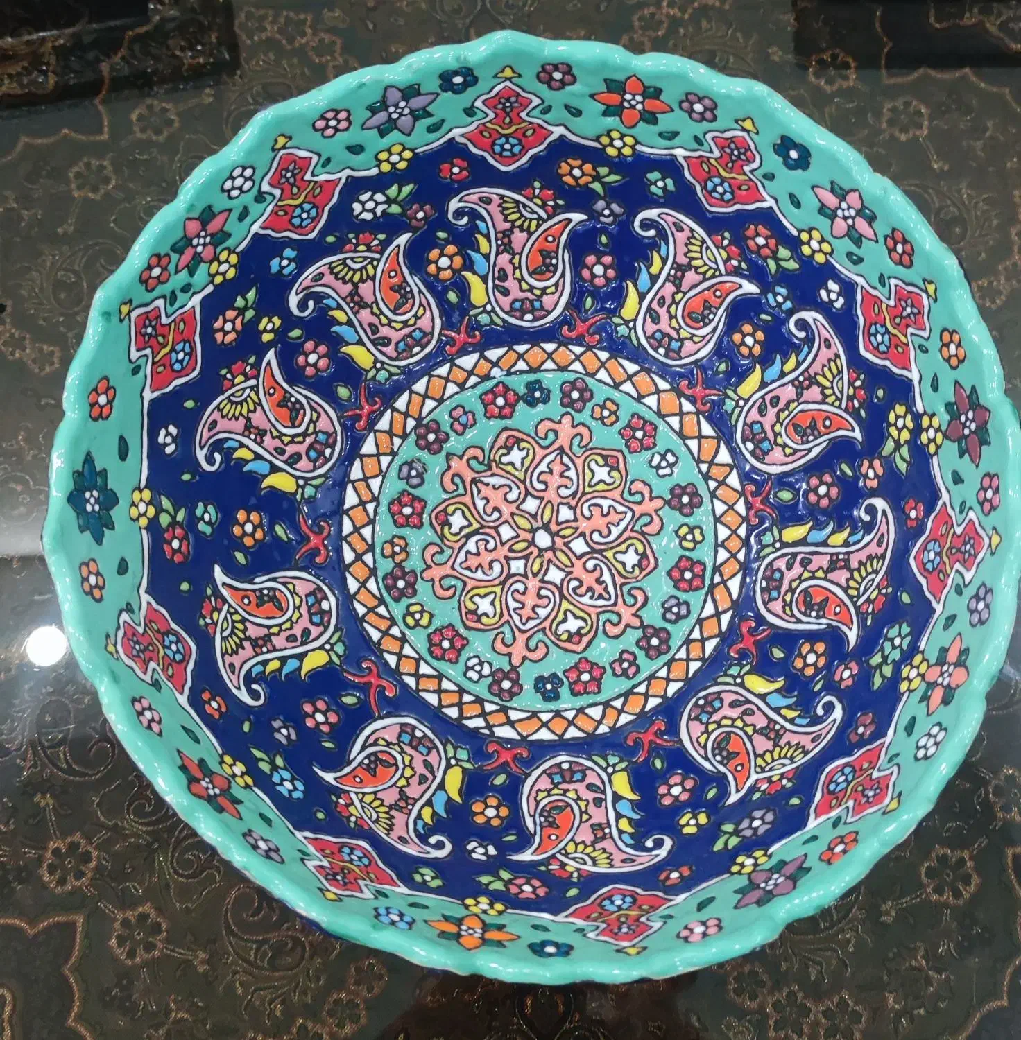 میوه خوری میناکاری شده|ظروف سرو و پذیرایی|شیراز, ارم|دیوار