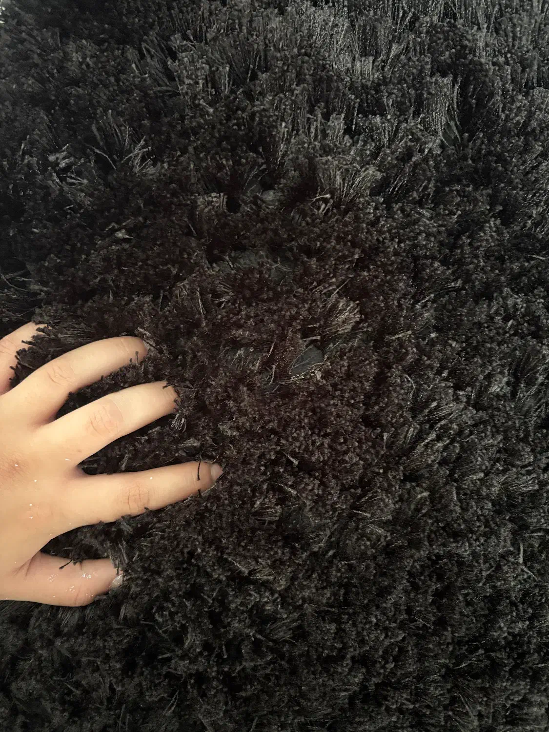 فرش شگی فلوگاتی پرز بلند سه میلیون وپونصد رنگ مشکی|فرش|اندیشه, اندیشه فاز ۱|دیوار