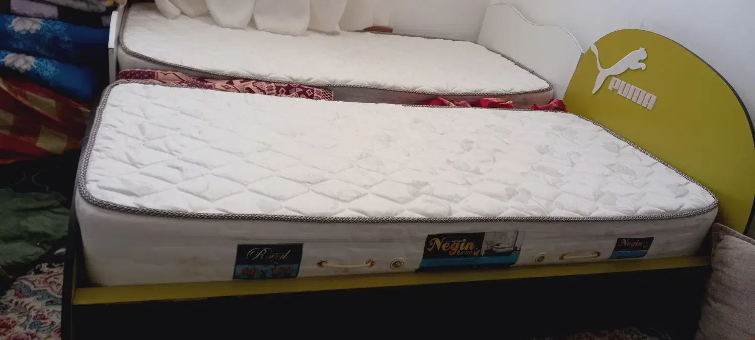 دوتا تخت و تشک نوجوان|تخت و سرویس خواب|شاندیز, |دیوار