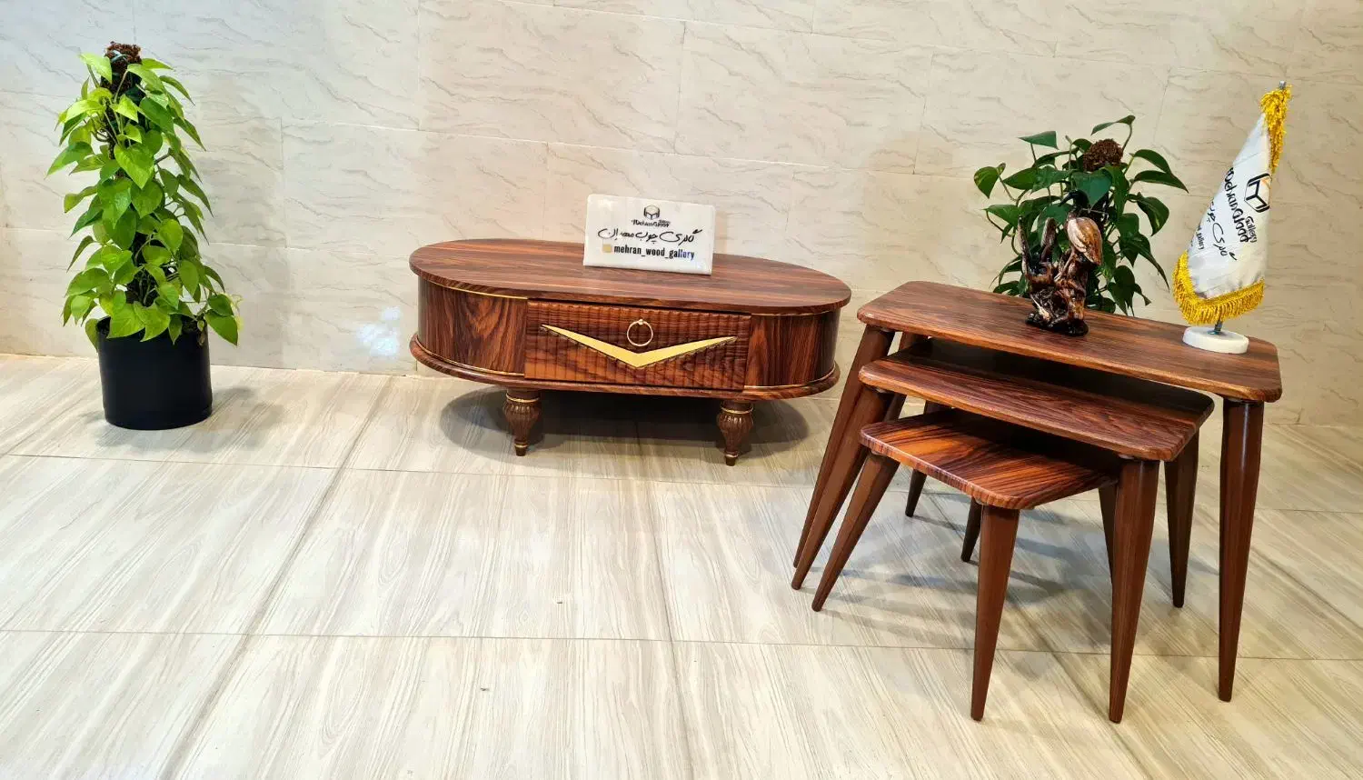 میز جلومبلی۴تکه طرح خطی عسلی جلو مبلی تمام وکیوم|مبلمان خانگی و میز عسلی|مشهد, خواجه ربیع|دیوار