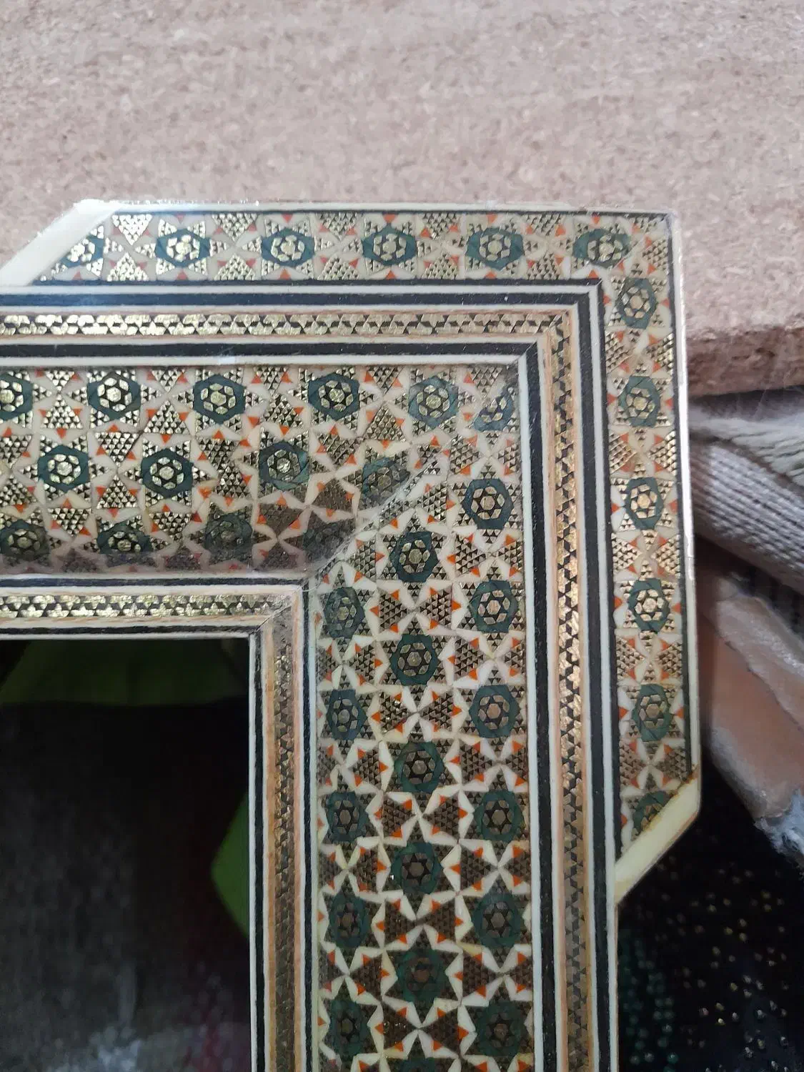 قاب عکس خاتم کاردست مال ۴۰سال پیش|کلکسیون اشیاء عتیقه|قم, آزادگان|دیوار