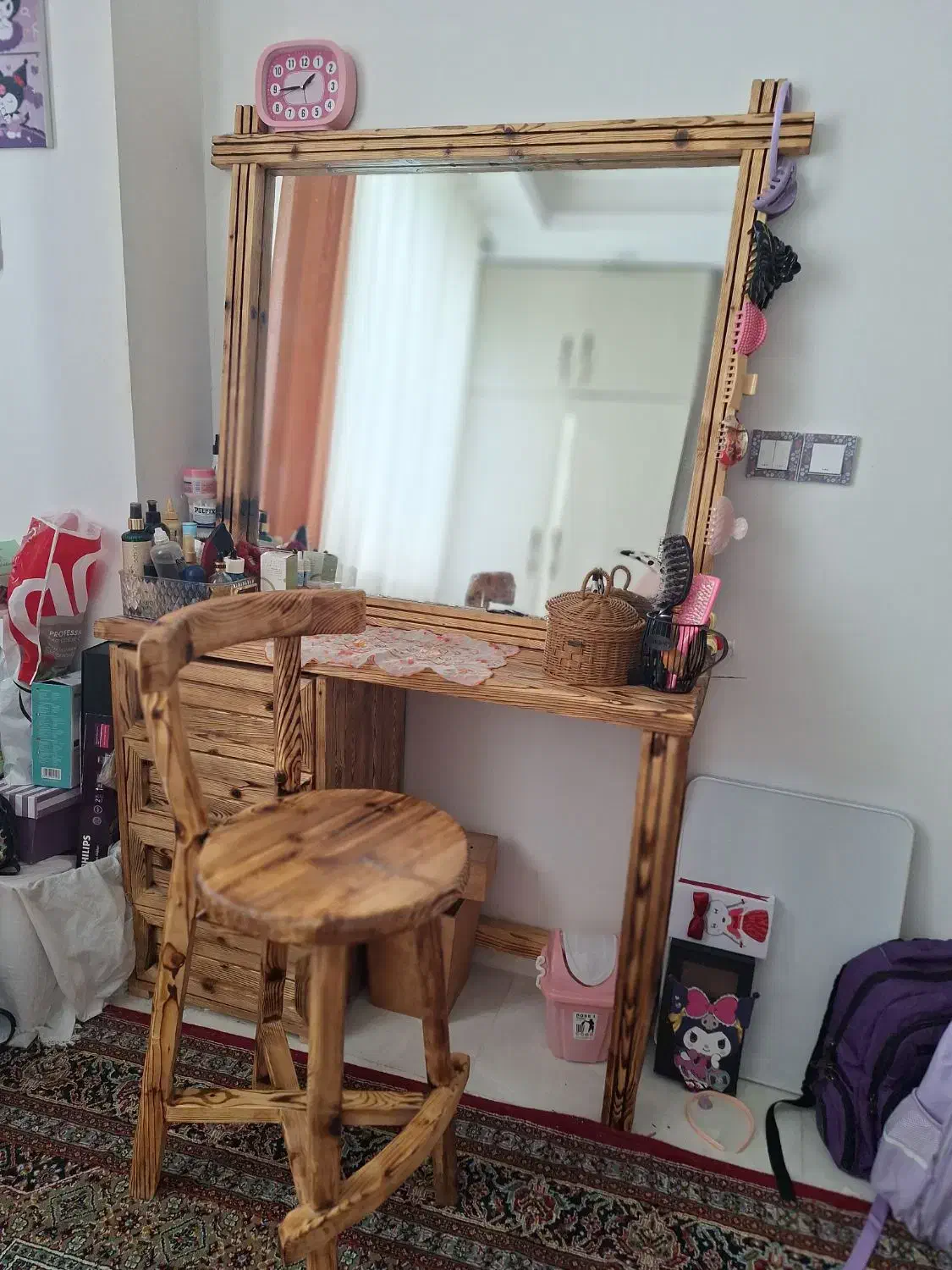 میز ارایشی چوب|مبلمان خانگی و میز عسلی|همدان, |دیوار