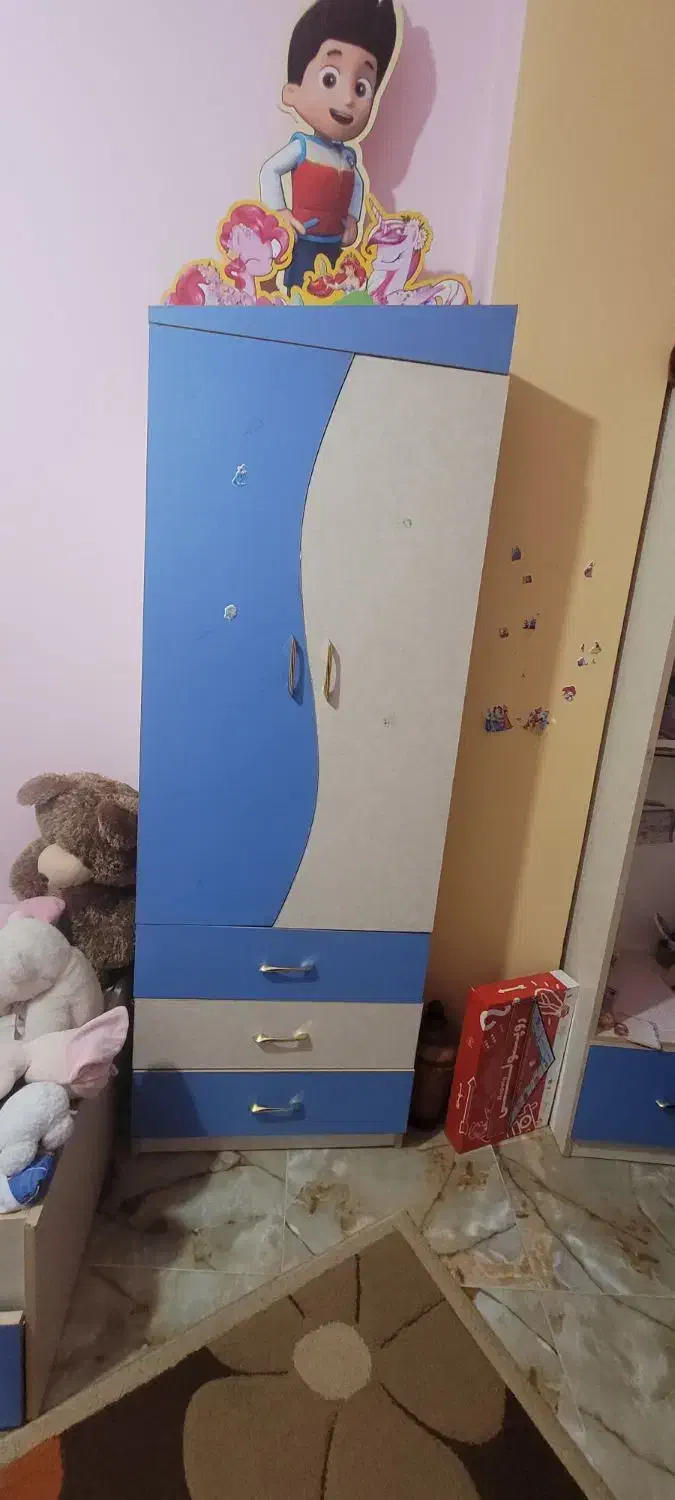 تخت و کمد بچگانه|تخت و سرویس خواب|ساری, |دیوار