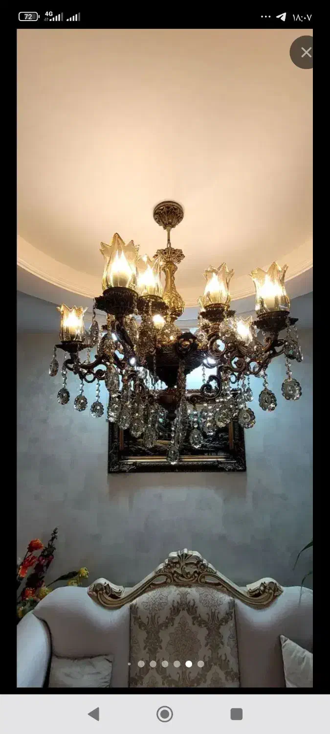 لوستر ۲عدد پنج شاخه ی دوبل در حد نو|لوستر و چراغ آویز|مشهد, بهاران|دیوار