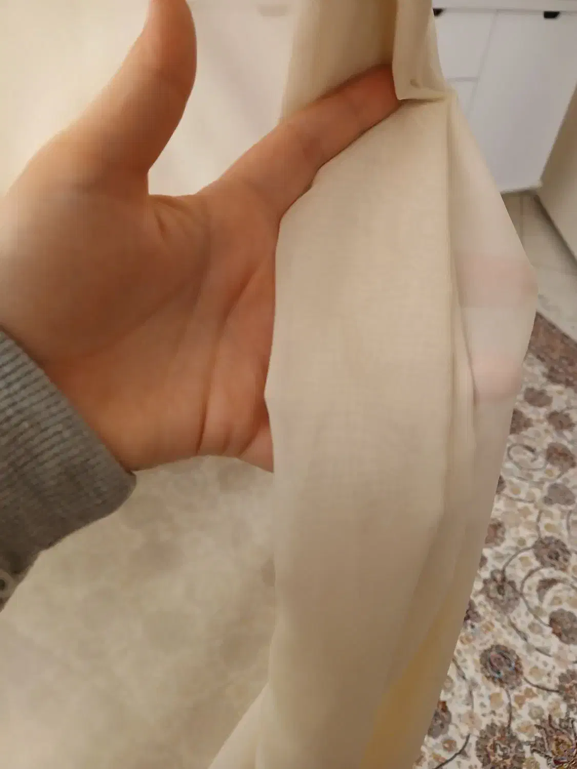 ۲ عدد پرده حریر نباتی پلیسه|پرده، رانر، رومیزی|کرج, شهرک شهرداری|دیوار