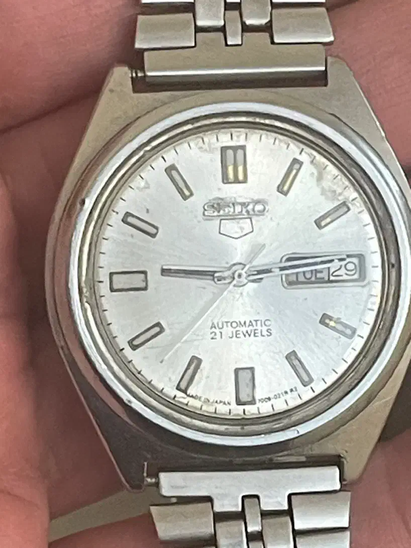 ساعت سیکو ۵ صفحه نقره ای7009 ژاپن ۲۱جواهر نبضی ناب|ساعت|تهران, وردآورد|دیوار