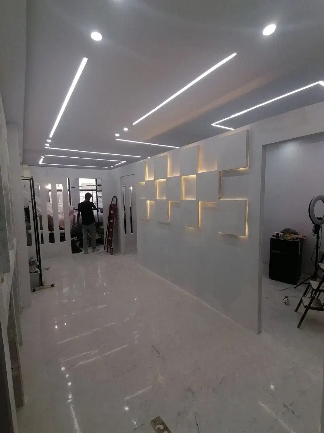 کناف. سقف کاذب. کناف کار صفرتاصدنقاشی و نور پردازی|خدمات پیشه و مهارت|کرج, گلشهر|دیوار