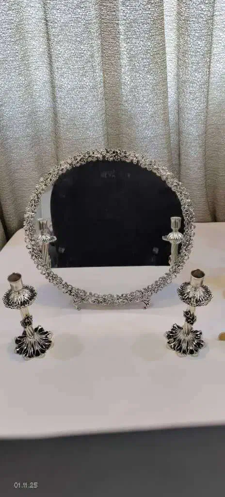 آینه شمعدان نقره ای|آینه|ری, دولت‌آباد|دیوار