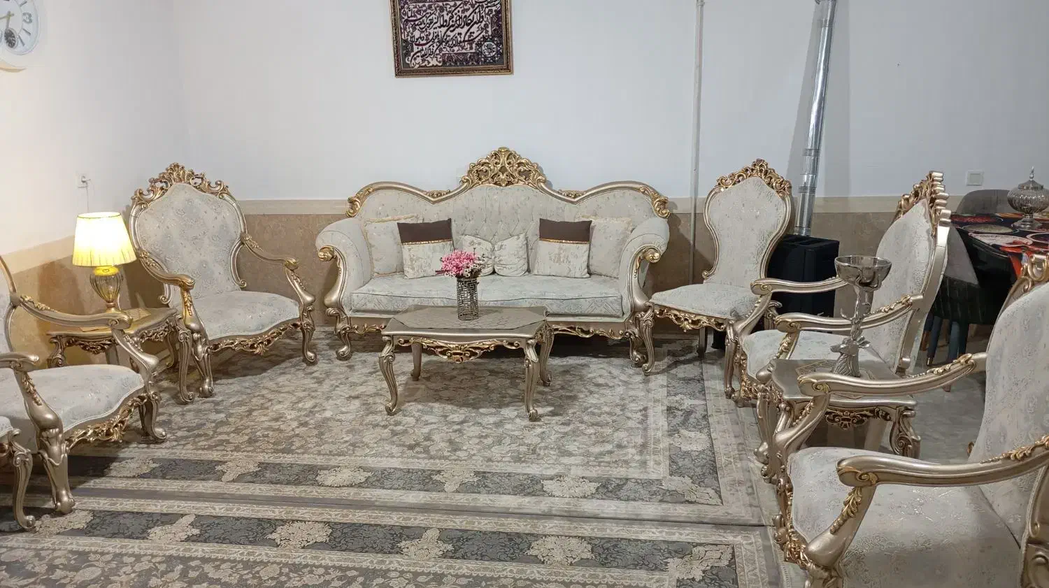 مبل 9نفره سلطنتی|مبلمان خانگی و میز عسلی|فردیس, شهرک شهید حسینی|دیوار