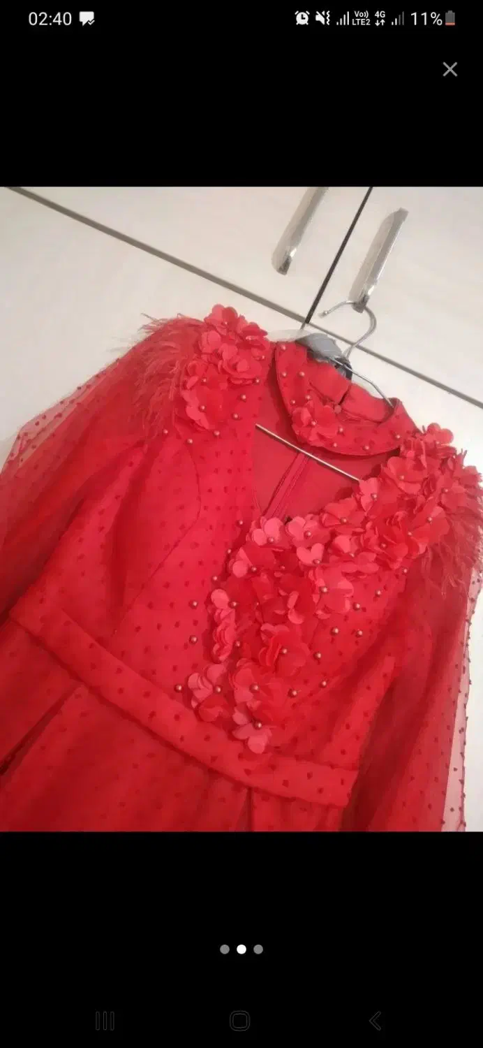 لباس مجلسی قرمز ژیپون دار زیر قیمت بازار|لباس|گلبهار, شهر جدید گلبهار|دیوار